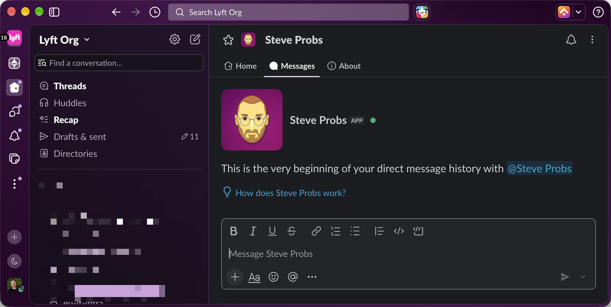 The Slack desktop app